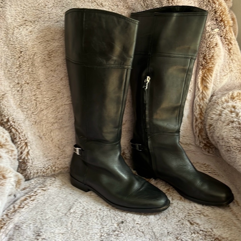 Ralph Lauren Black Leather riding boot 8 1/2 med.
